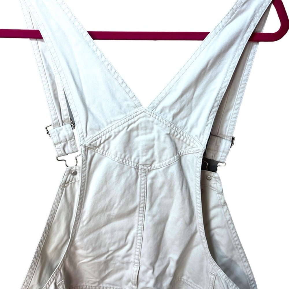 Northcrest Jean Overall Shorts Carpenter Bib Denim Plus Size 22W Off White - Picture 6 of 6